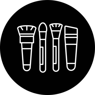 Makyaj fırçası çizgisi ters çevrilmiş. Web Kullanımı için Vektör İllüstrasyonu