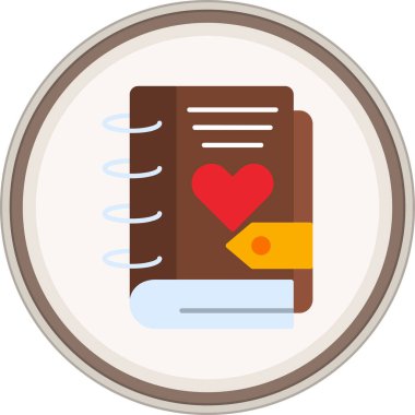 Diary Flat sticker. Vector Illustration For Web Use