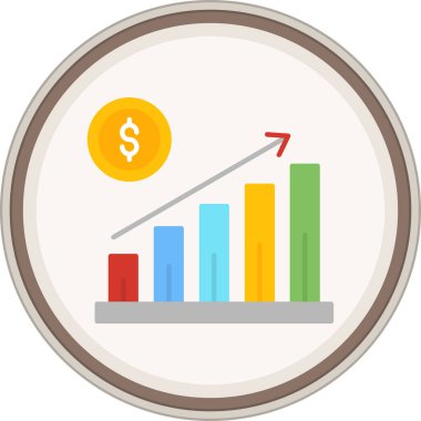 Economy Flat sticker. Vector Illustration For Web Use