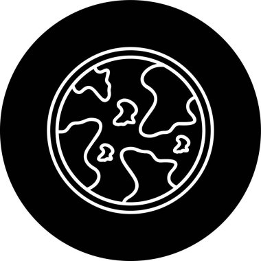 Earth Line inverted circle. Vector Illustration For Web Use