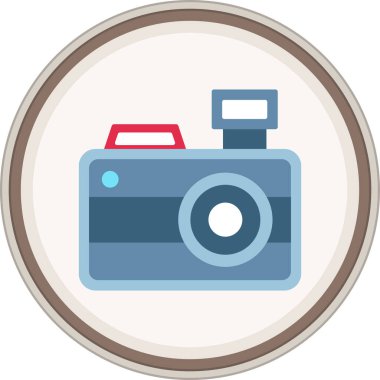 Photo Camera Flat sticker. Vector Illustration For Web Use