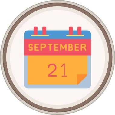 21 Eylül çıkartması. Web Kullanımı için Vektör İllüstrasyonu