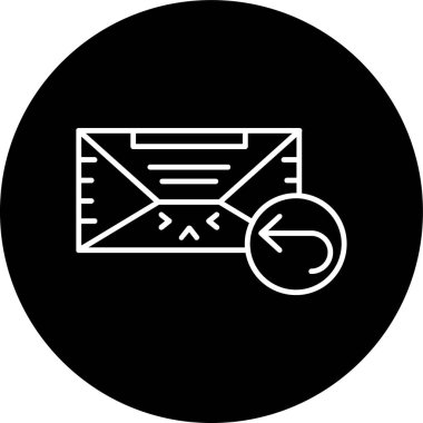 Reply Line inverted circle. Vector Illustration For Web Use