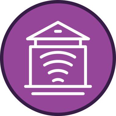 Akıllı ev çizgisi çoklu daire. Web Kullanımı için Vektör İllüstrasyonu