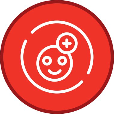 Gülümse Artı Hat çoklu daire. Web Kullanımı için Vektör İllüstrasyonu