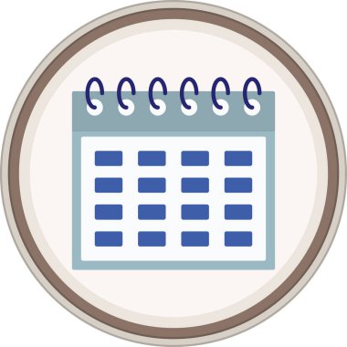 Takvim Düz etiketi. Web Kullanımı için Vektör İllüstrasyonu