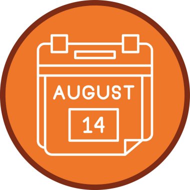 14 Ağustos Tarih Hattı çoklu daire. Web Kullanımı için Vektör İllüstrasyonu