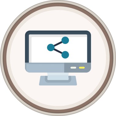 Daire etiketini paylaş. Web Kullanımı için Vektör İllüstrasyonu