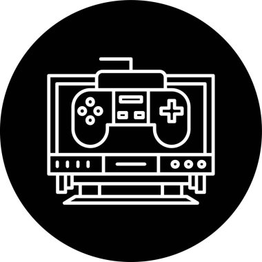 Computer Line inverted circle. Vector Illustration For Web Use