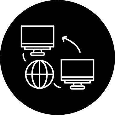 Ağ Bağlantı Hattı ters çevrildi. Web Kullanımı için Vektör İllüstrasyonu