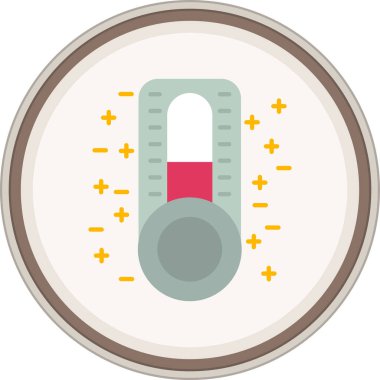 Termometre düz etiket. Web Kullanımı için Vektör İllüstrasyonu