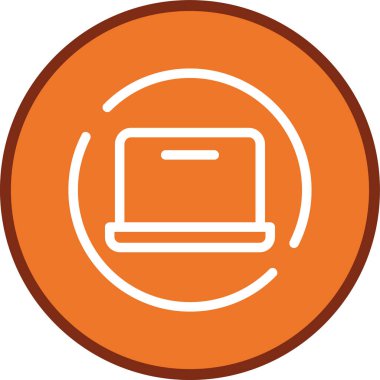 Laptop hattı çoklu daire. Web Kullanımı için Vektör İllüstrasyonu