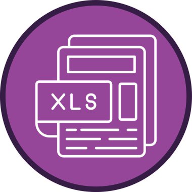 XLS Dosya Hattı çoklu çember. Web Kullanımı için Vektör İllüstrasyonu