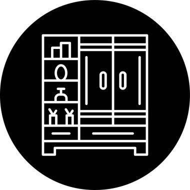 Wardrobe Line inverted circle. Vector Illustration For Web Use