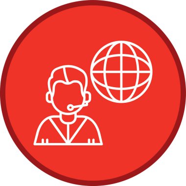 Telemarketer Line multi circle. Vector Illustration For Web Use