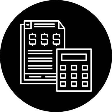 Financial Statements Line inverted circle. Vector Illustration For Web Use