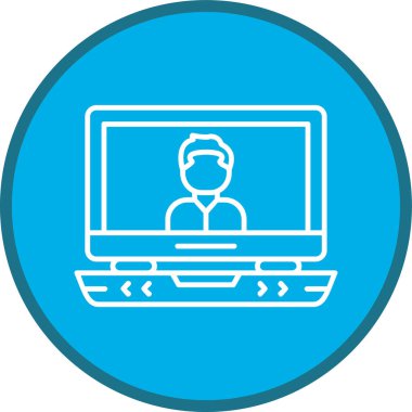 Laptop Line multi circle. Vector Illustration For Web Use