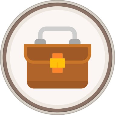 Evrak çantası düz çıkartması. Web Kullanımı için Vektör İllüstrasyonu