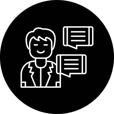 Consulting Line inverted circle. Vector Illustration For Web Use