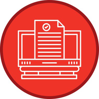 Desktop Computer Line multi circle. Vector Illustration For Web Use