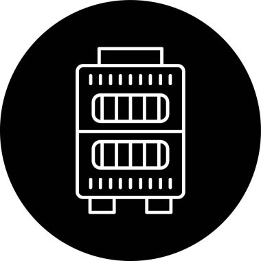Heater Line inverted circle. Vector Illustration For Web Use
