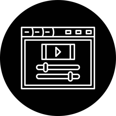 Web Line inverted circle. Vector Illustration For Web Use