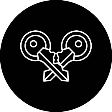 Keys Line inverted circle. Vector Illustration For Web Use