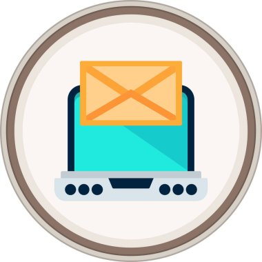 Düz e-posta etiketi. Web Kullanımı için Vektör İllüstrasyonu