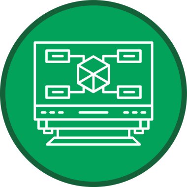 Bilgisayar Ekran Hattı çok daireli. Web Kullanımı için Vektör İllüstrasyonu