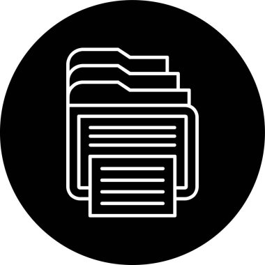 File Folder Line inverted circle. Vector Illustration For Web Use