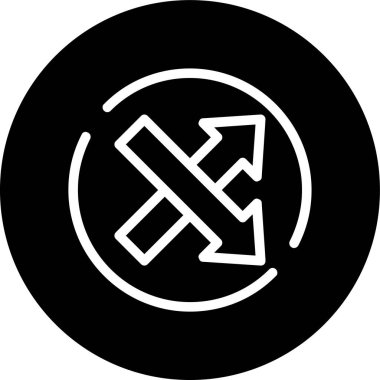 Arrows-cross Line inverted circle. Vector Illustration For Web Use