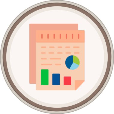 Report Flat sticker. Vector Illustration For Web Use