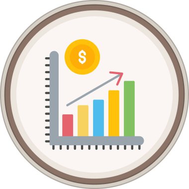 Chart Flat sticker. Vector Illustration For Web Use