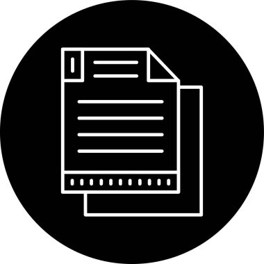 Document Line inverted circle. Vector Illustration For Web Use