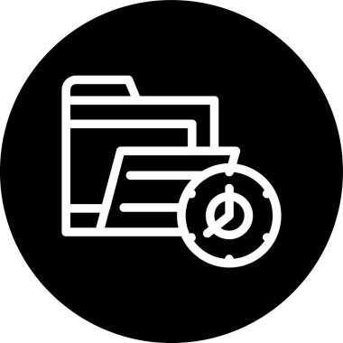 Dizin-Zaman Çizgisi ters çevrilmiş daire. Web Kullanımı için Vektör İllüstrasyonu