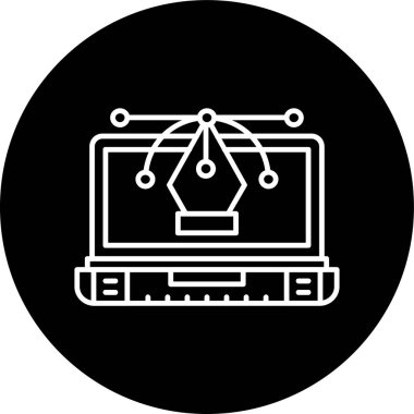 Logo Tasarım Hattı ters dönmüş daire. Web Kullanımı için Vektör İllüstrasyonu