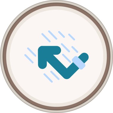 Zigzag Ok Düz çıkartması. Web Kullanımı için Vektör İllüstrasyonu