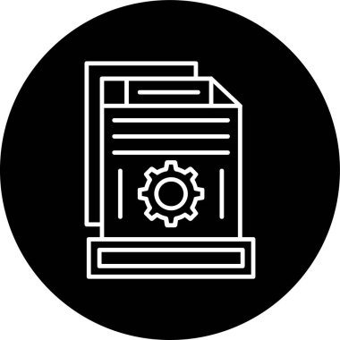 Tasks Line inverted circle. Vector Illustration For Web Use