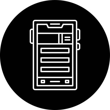 Smartphone Line inverted circle. Vector Illustration For Web Use