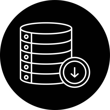 Veritabanı Satır Ters Çember. Web Kullanımı için Vektör İllüstrasyonu