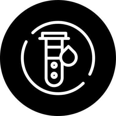 Kan testi tüpü ters çevrilmiş daire. Web Kullanımı için Vektör İllüstrasyonu