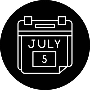 5 Temmuz Tarih Çizgisi ters çevrilmiş. Web Kullanımı için Vektör İllüstrasyonu