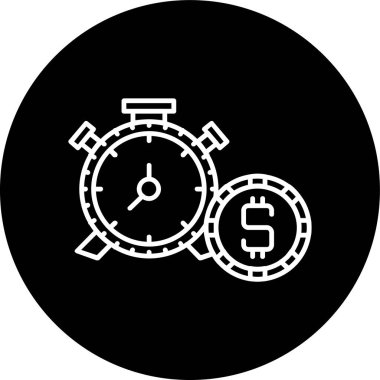 Clock Line inverted circle. Vector Illustration For Web Use