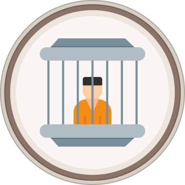 Prisoner Flat sticker. Vector Illustration For Web Use
