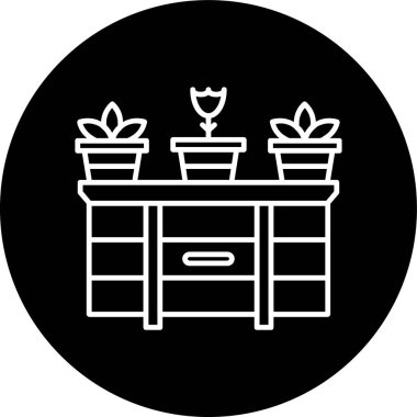 Shelf Line inverted circle. Vector Illustration For Web Use