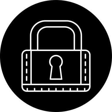 Padlock Line inverted circle. Vector Illustration For Web Use