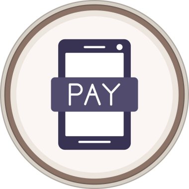 Akıllı telefon Ödeme Flat çıkartması. Web Kullanımı için Vektör İllüstrasyonu