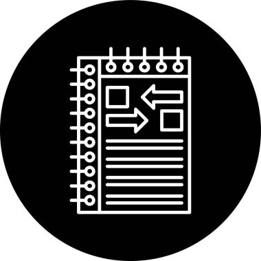 Plan Line inverted circle. Vector Illustration For Web Use