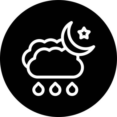 Bulut-Ay-Yağmur Hattı ters dönmüş. Web Kullanımı için Vektör İllüstrasyonu