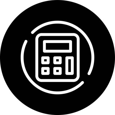 Calculator Line inverted circle. Vector Illustration For Web Use